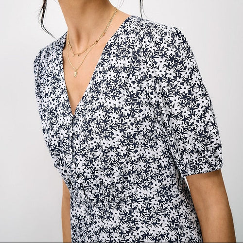 Black floral midi dress