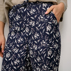 Women's printed wide leg casual trousers
