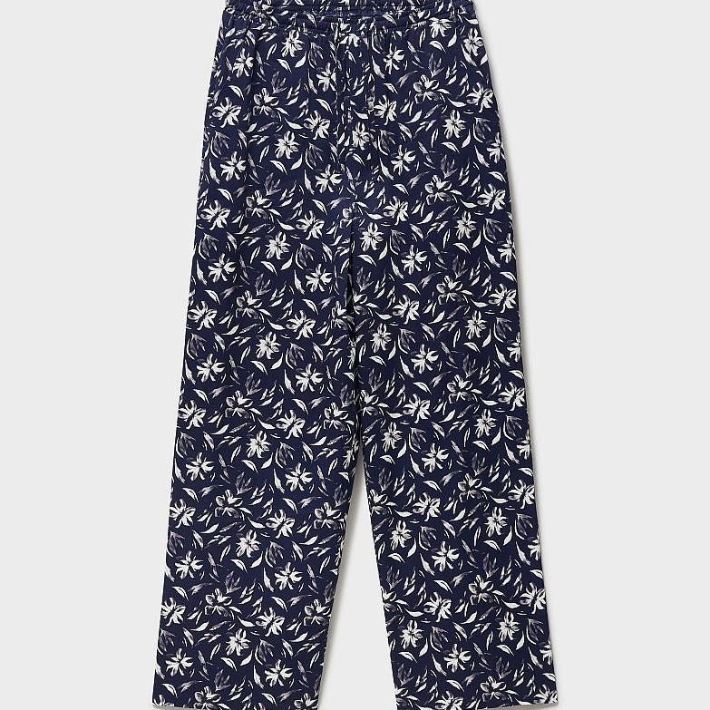 Women's printed wide leg casual trousers
