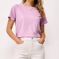 Women's soft pink raglan crew neck T-shirt