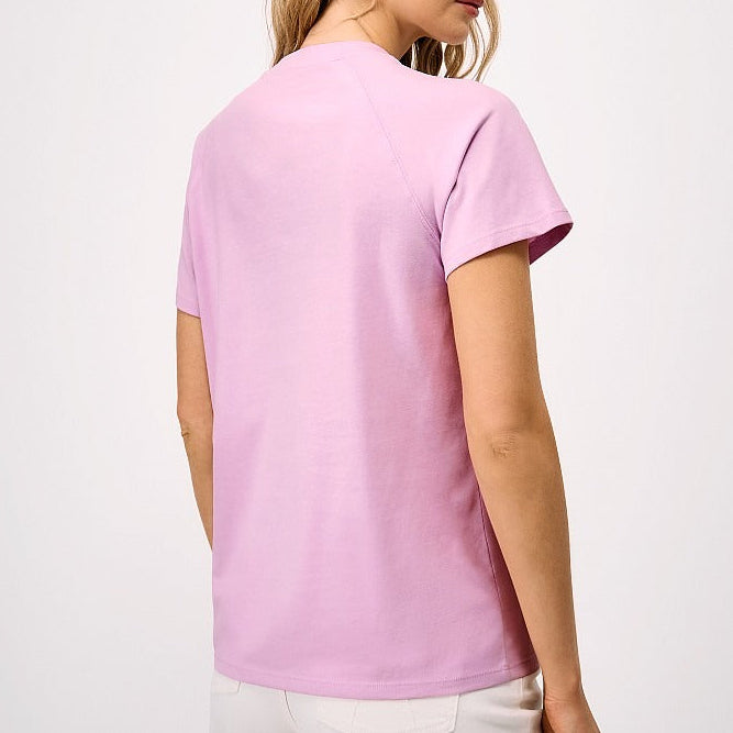 Women's soft pink raglan crew neck T-shirt