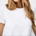 Women's white crew neck T-shirt