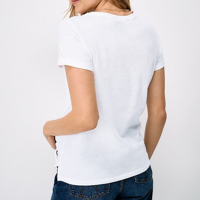 Women's white crew neck T-shirt